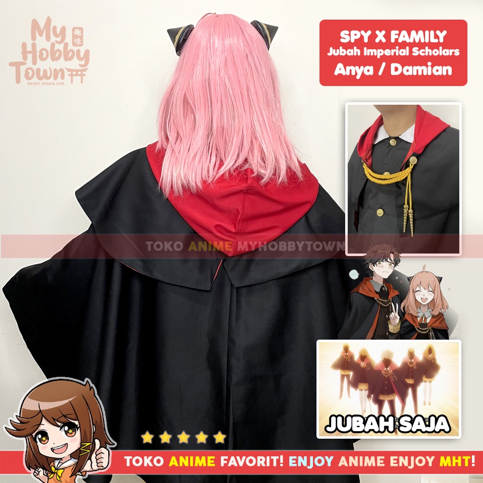 Jubah Imperial Scholar Anya Damian Kostum Cosplay Anime Spy X Family