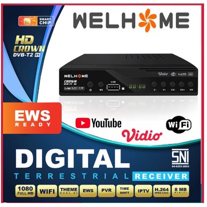 Set Top Box Welhome CROWN DVBT2 T2-02 - 1080p HD Streaming