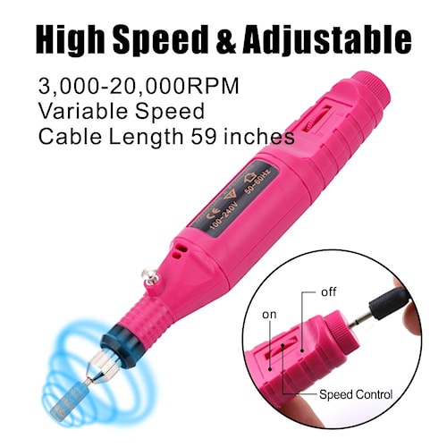 Electric Nail Drill Grinding Manicure Machine Mesin Kikir Amplas Kuku Listrik Nail Art Pen Pedicure