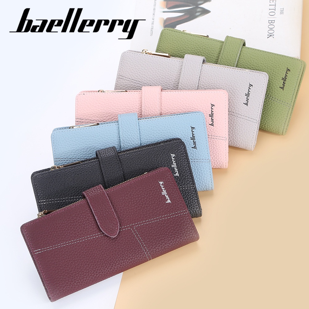 IMPOR ORIGINAL BAELLERRY N2367 DOMPET UANG WANITA PANJANG 3 LIPATAN KOREA STYLE