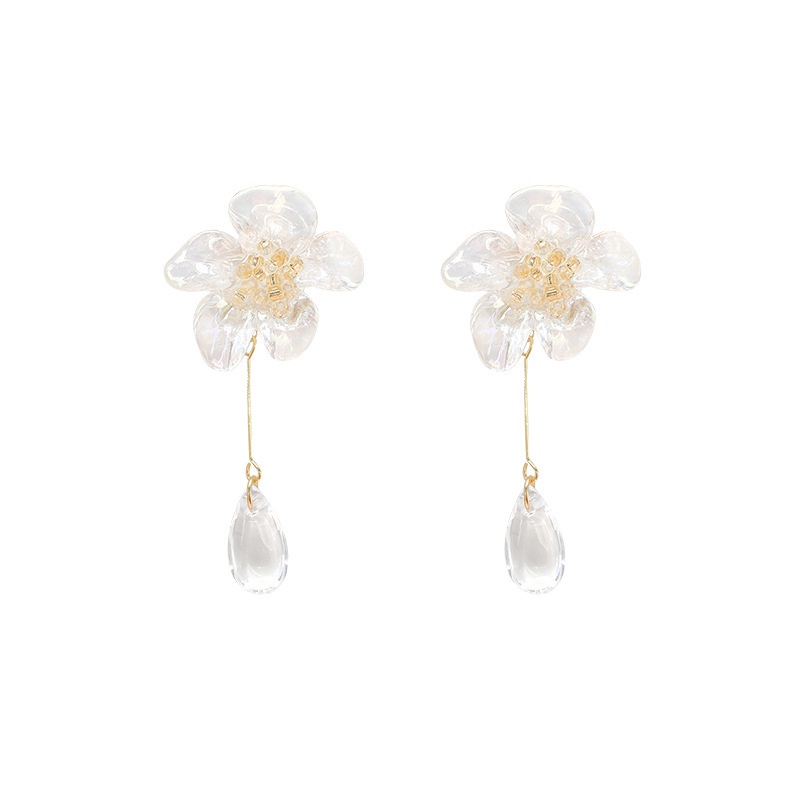 Forest Super Fairy Flower Earrings Wanita Anting Transparan Serbaguna