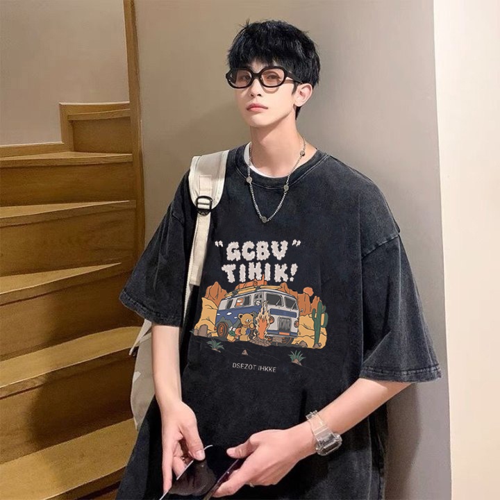 RDGF official shop Kaos Washed Pria Baru 2023  kemeja leher bulat kaos murah  kaos kekinian Kaos pria baju kaos oversize kaos t shirt oversize PRIA &amp; WANITA (UNISEX)
