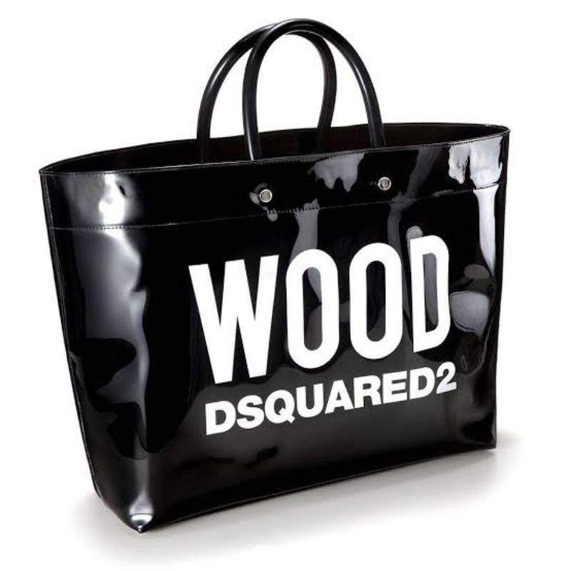 ORIGINAL WOOD DSQUARED2 TOTE BAG BLACK / TOTE BAG WOOD DSQUARED2 BLACK