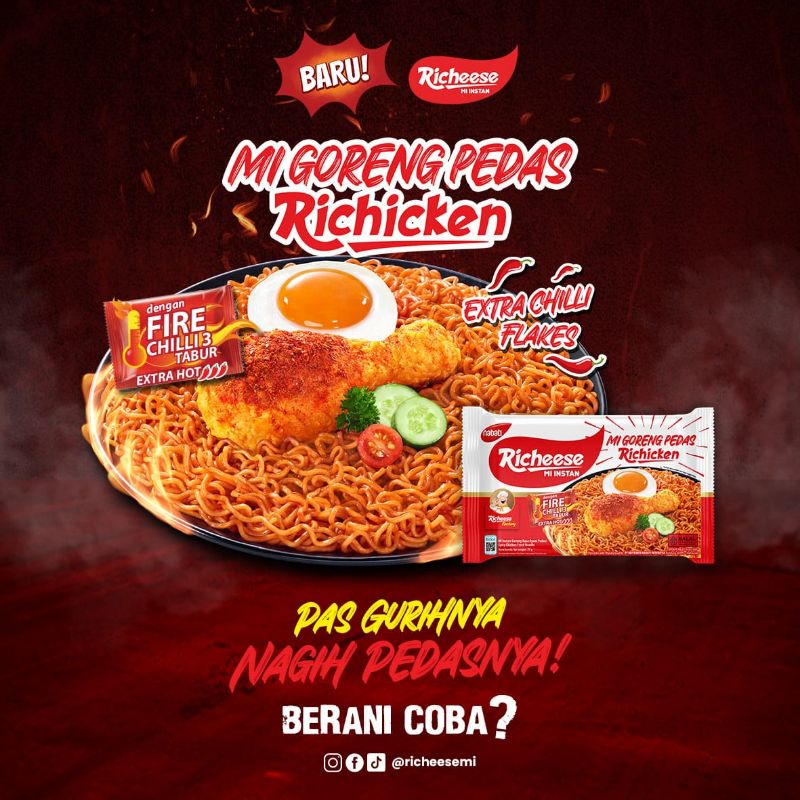 

Mie Goreng Richiken. Mie Richeese Keju Goreng & kuah