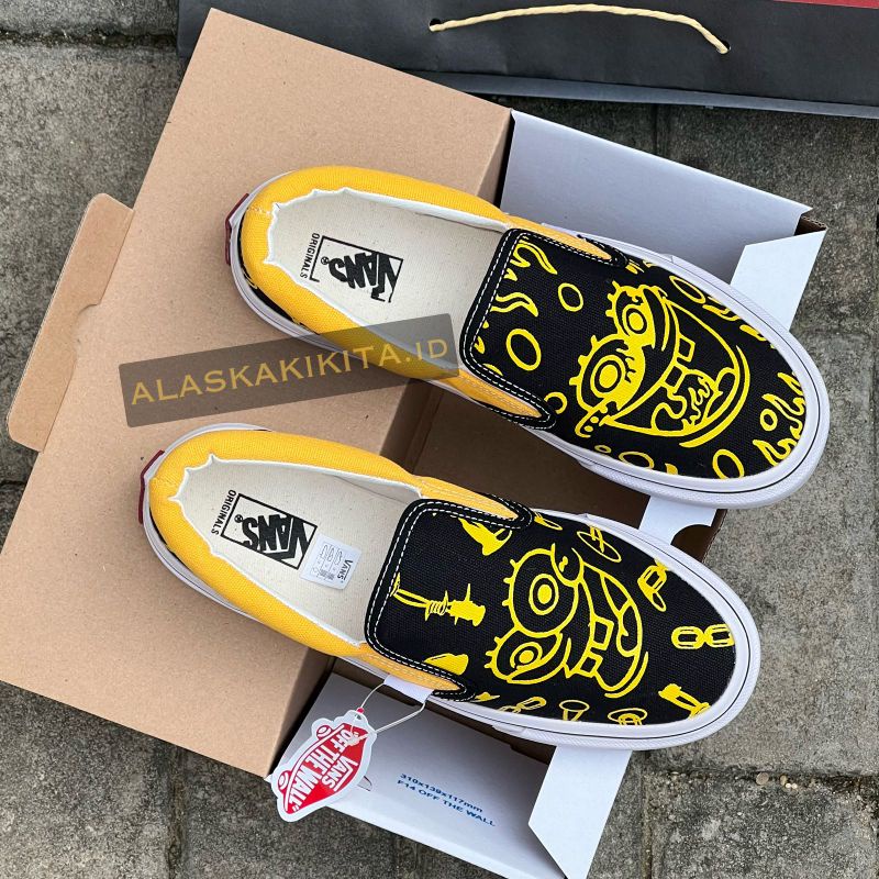 Sepatu Vans Slip On Madness Made In China Unisex Pria Wanita "import quality" Bonus Kaos Kaki