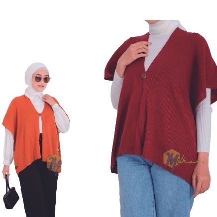 Promo Baju Atasan Wanita Terbaru Rompi Rajut Halus AFSANA Batwing Vest Kekinian