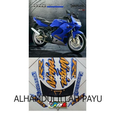 STRIPING NINJA RR BIRU TAHUN 2008 STIKER STANDAR ORI KAWASAKI POLET