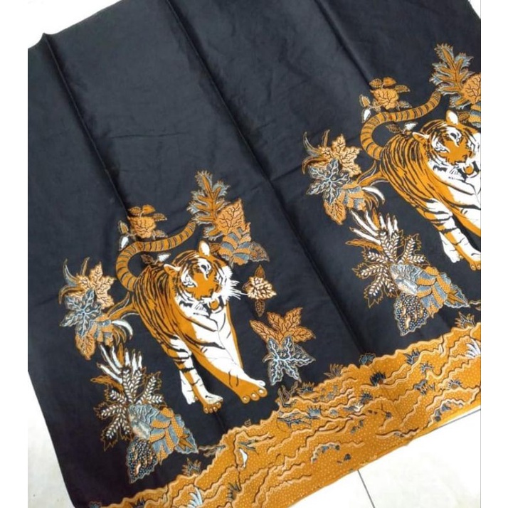 kain batik print motif macan oren