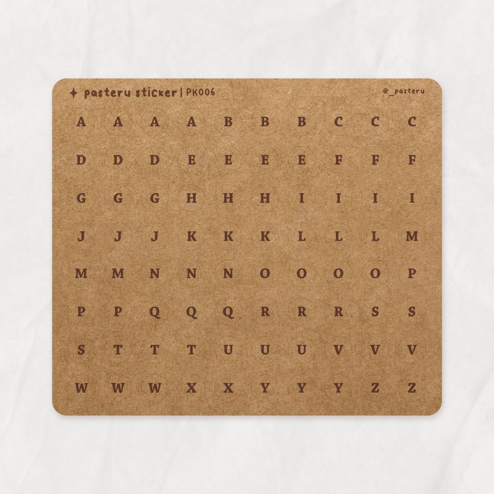 

Tiny Kraft Sticker Alphabet - Planner Bujo | Pasteru Sticker