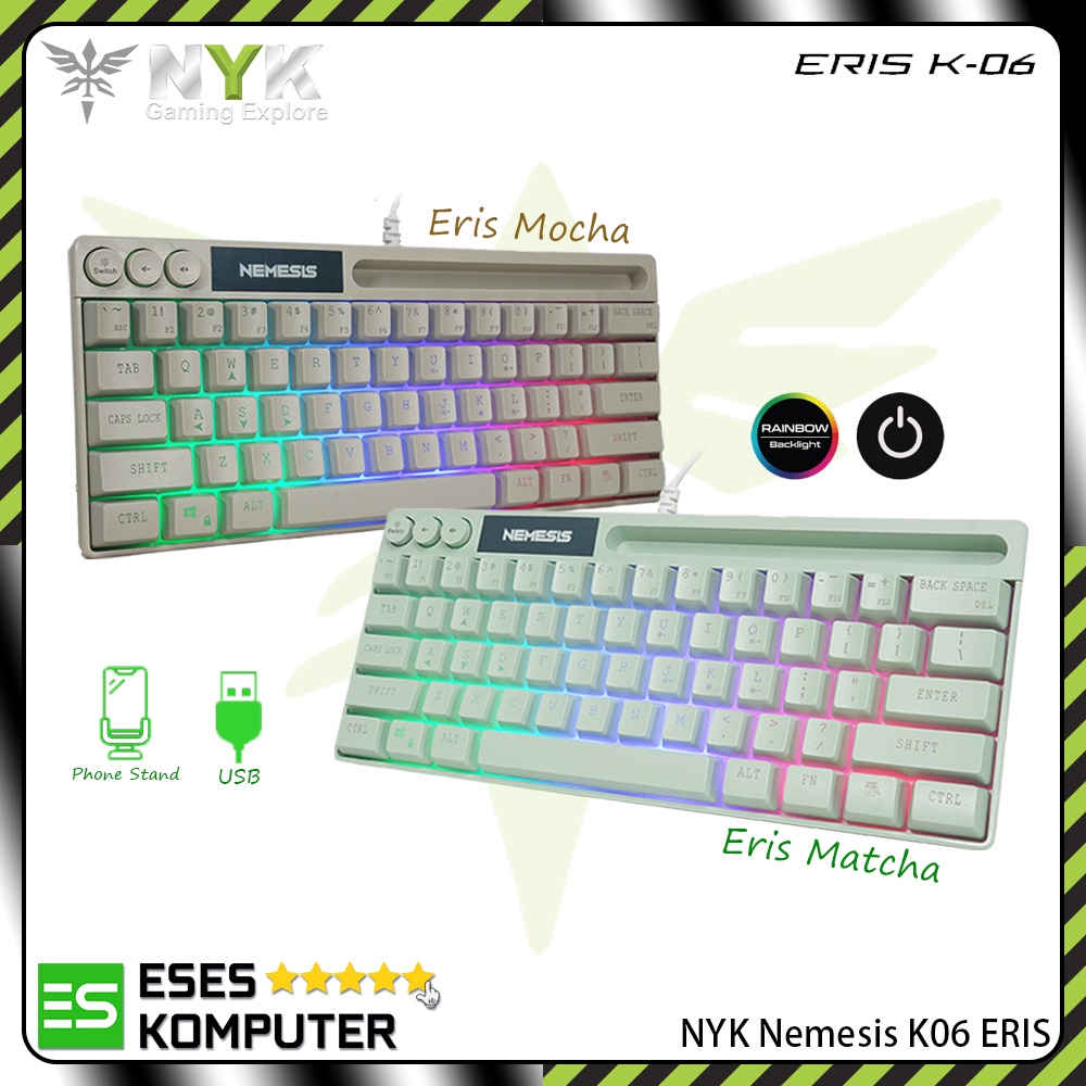 Keyboard NYK Nemesis Eris K-06 K06 K 06 RGB | Keyboard Gaming