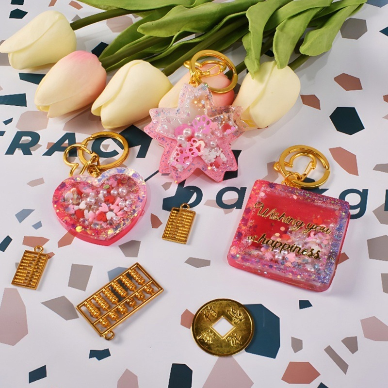 Sa Shiny Glossy Geometri Bintang Bulan Silikon Epoxy Resin Cetakan DIY Gantungan Kunci Liontin Perhiasan Untuk Dekorasi Tas Craft