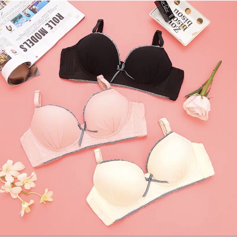 Bra Remaja (K-C19) Pakaian dalam wanita / Warna Soft berkawat dan busa normal