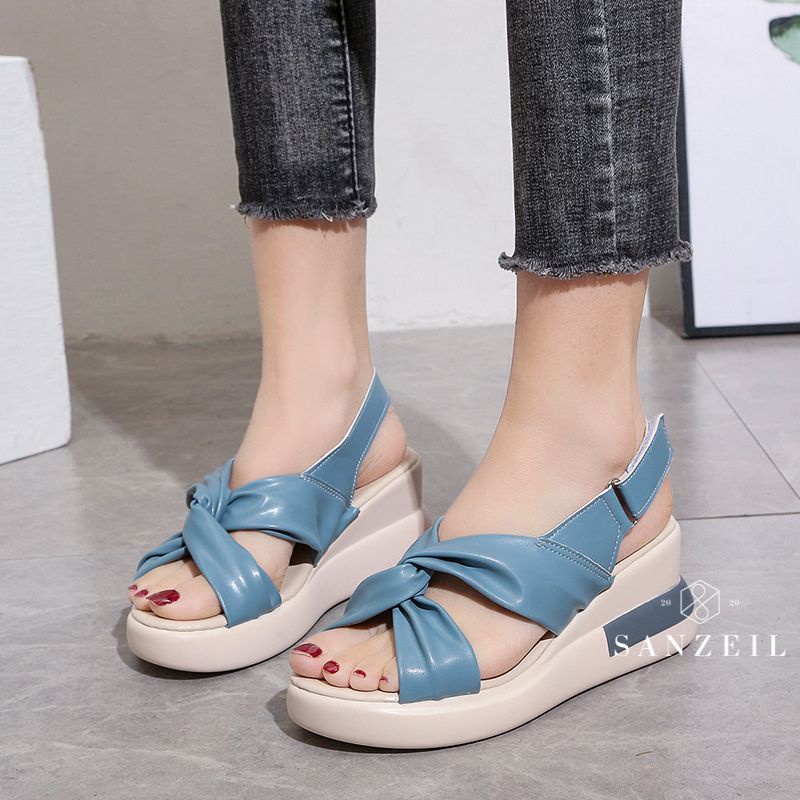 SANZEIL Savina Wedges Ringan Dengan Model Knot N Tali Belakang Velcro X0007