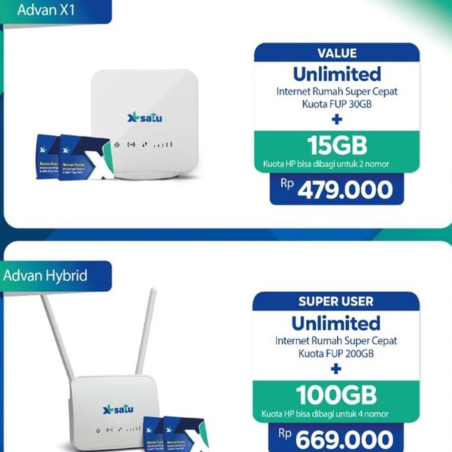 XL SATU Lite Super User - Internet Rumah Unlimited + Kuota HP 100GB