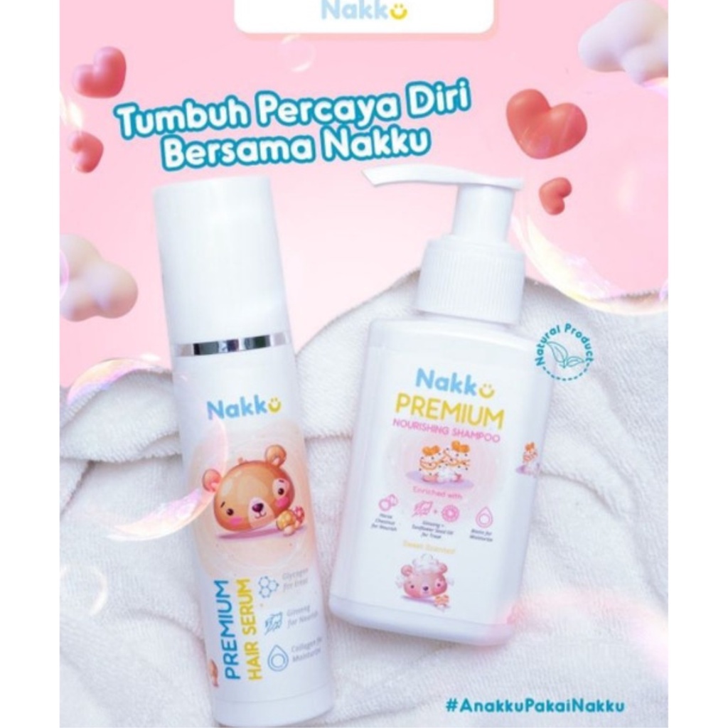 NAKKU MAKASSAR | Paket Bundling - Nakku Premium Hair Serum &amp; Nakku Nourishing Shampoo | Serum Penyubur Rambut Bayi Newborn
