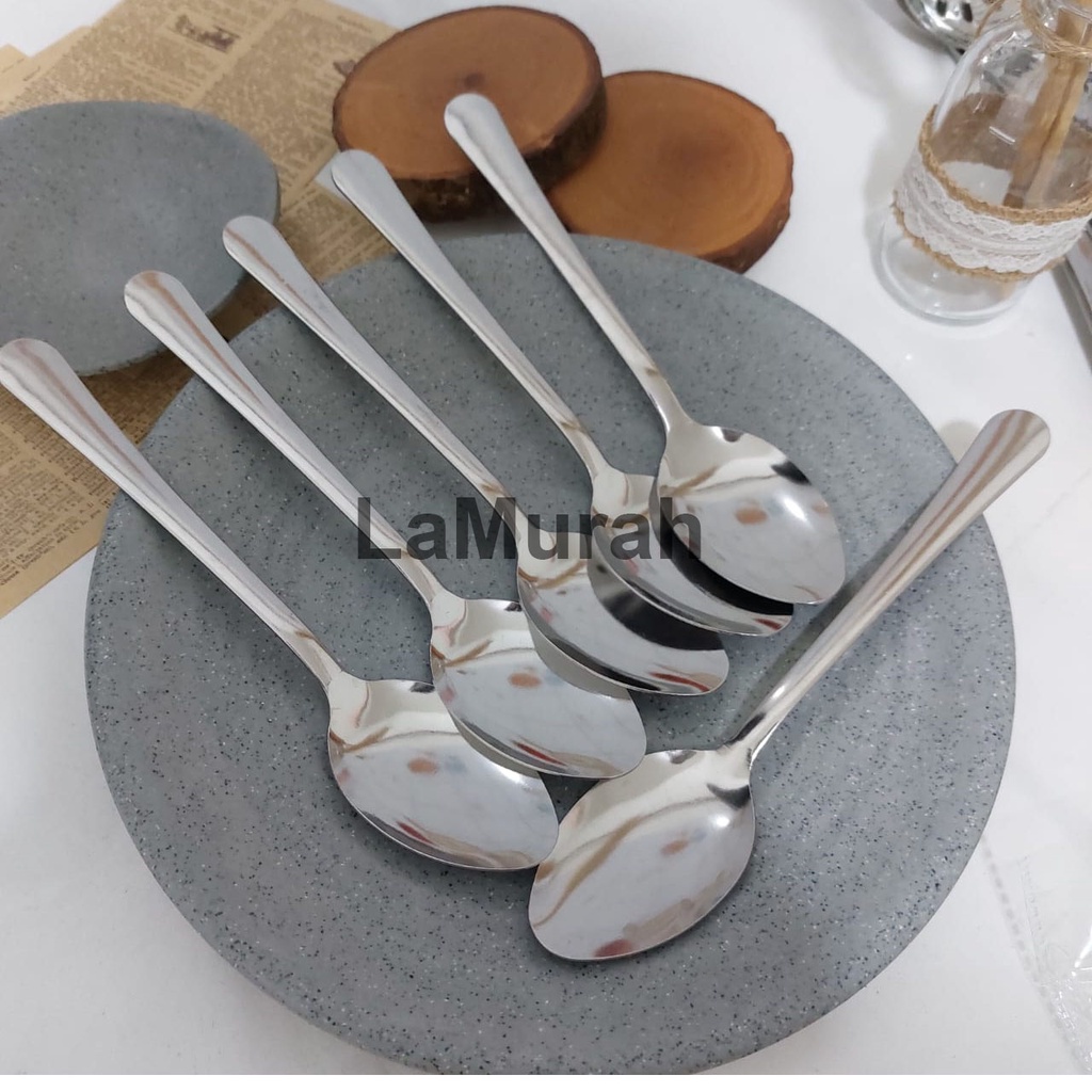 6 buah sendok garpu makan tebal polos BS