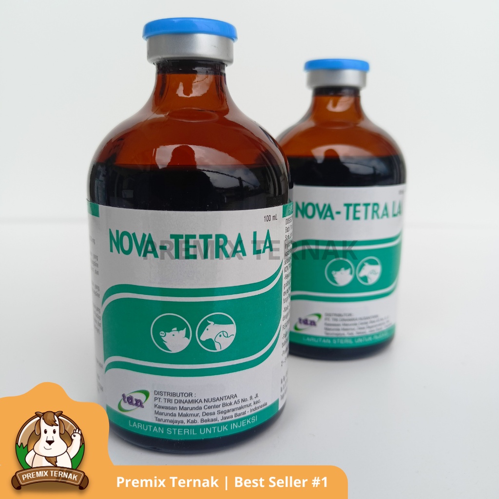 NOVA TETRA LA 100ml - ( Oxytetra20% ) Untuk Masalah Pernafasan, dan Pencernan pada Hewan Ternak