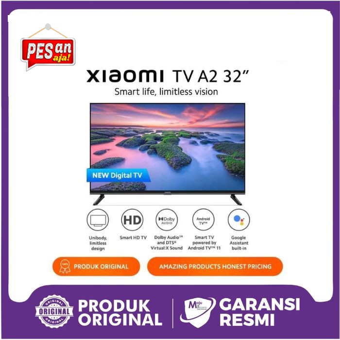 PESANaja Xiaomi TV A2 32" Smart HD Dolby Audio™ Android TV™ Netflix Disney+