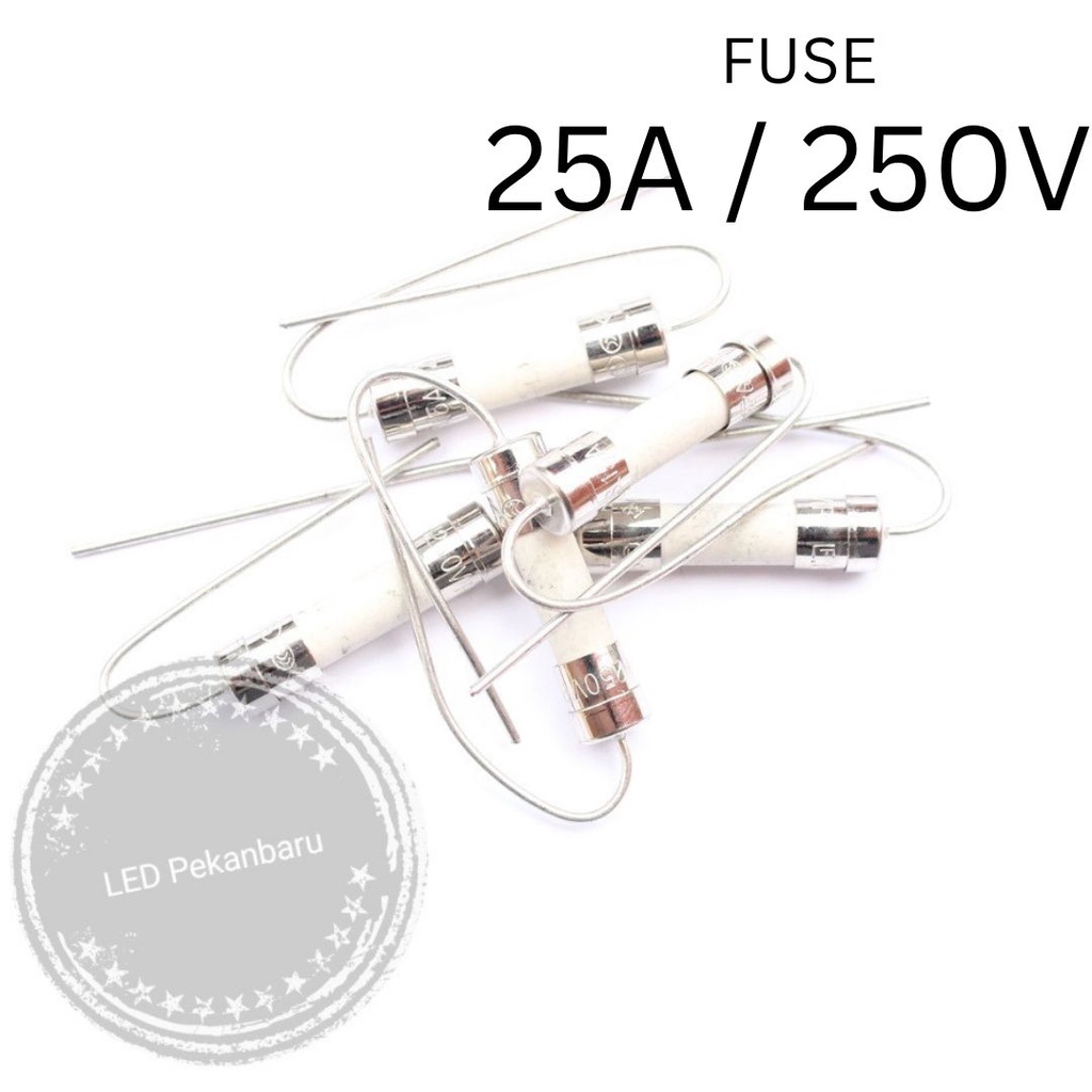 FUSE 25A 250V 25 A KERAMIK KAKI SOLDER SEKRING 25AMPERE AXIAL TIMBAL