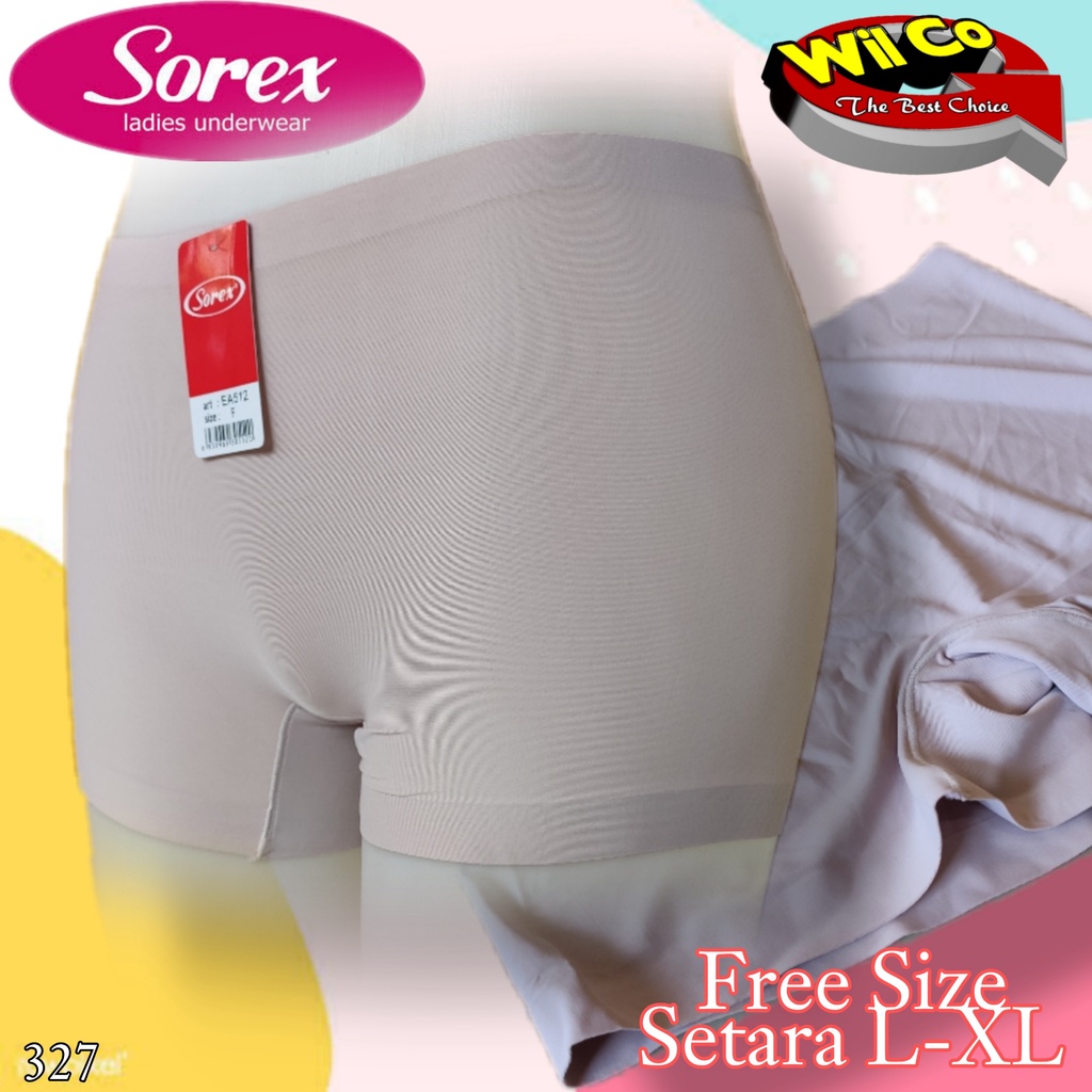 K327 -  (Harga Per 1 Potong) SHORTPANTS CELANA DALAM STRETCH PENDEK WANITA SEAMLESS SOREX FREE SIZE FIT M to L