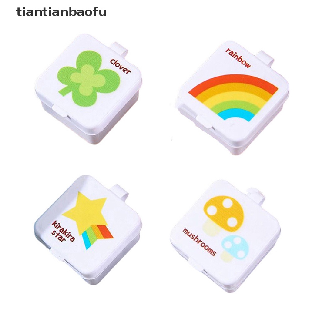 [tiantianbaofu] 1/4pcs Botol Saus Mini Persegi Portable Bento Sub-Botol Kotak Saus Plastik Butik