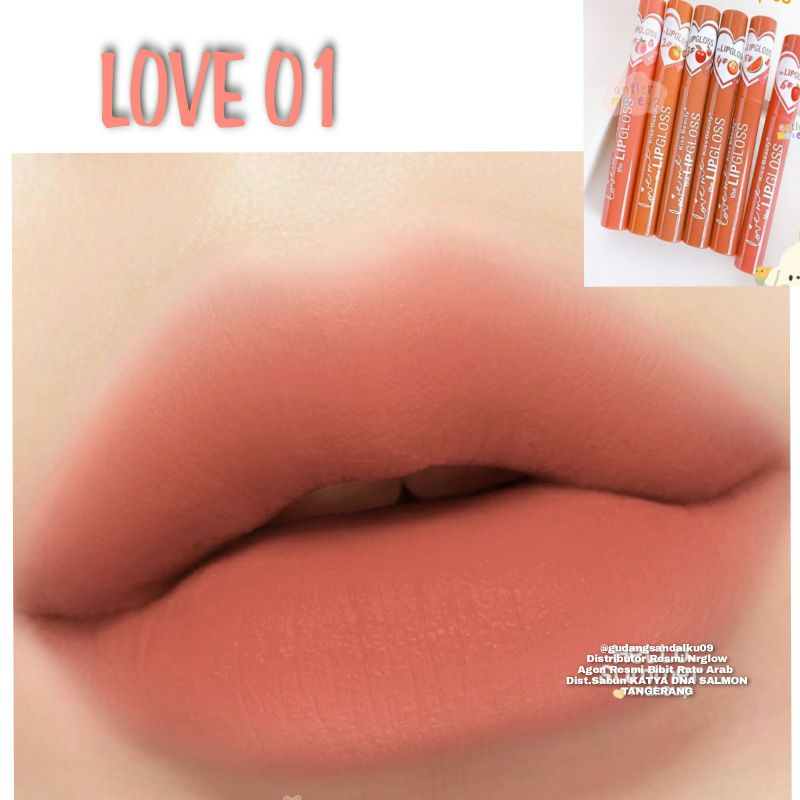LIPSTIK WATERPROOF - LIPGLOS - LIPSTIK TAHAN LAMA DAN RINGAN - LML 1044-Love 01