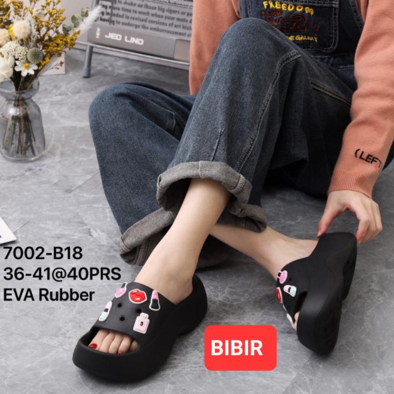 Sandal Fuji Anti Slip/ Slop Wedges Wanita variasi Jibbitz BALANCE 7002 A4