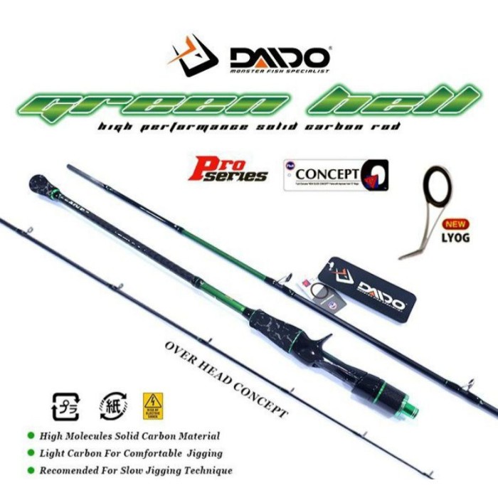 ✿ BISA COD✿ Joran Jigging Daido Green Hell Tipe OH PE 0.8-1.5 1-3 2-4 Carbon Solid - PE 2-4