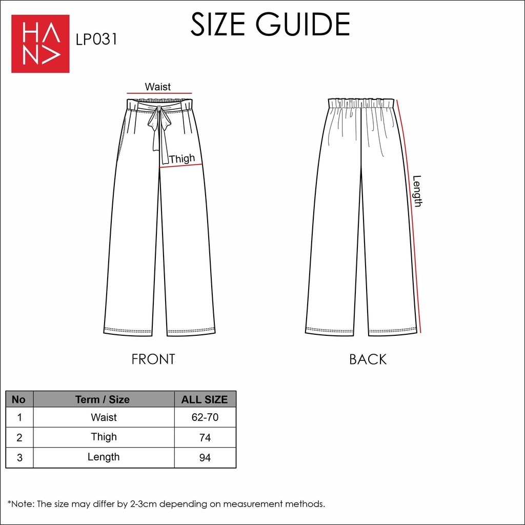 Hana Fashion - Ribbony Side Pants Celana Panjang Wanita - LP031