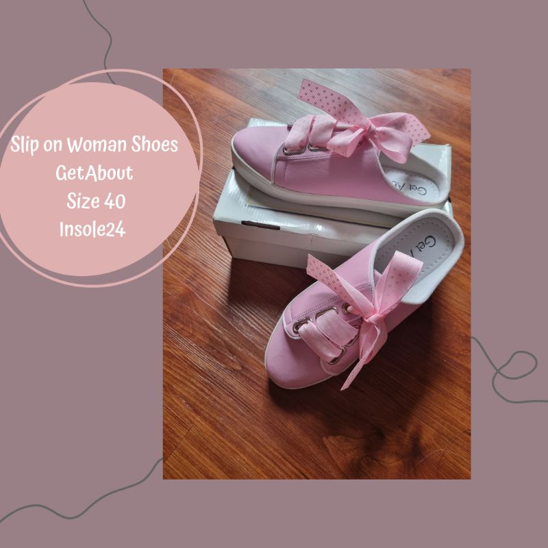 Sepatu Slip On Wanita Get About Size 40 Pink Pita Flat Shoes Wanita Woman Shoes Size 40 in Pink