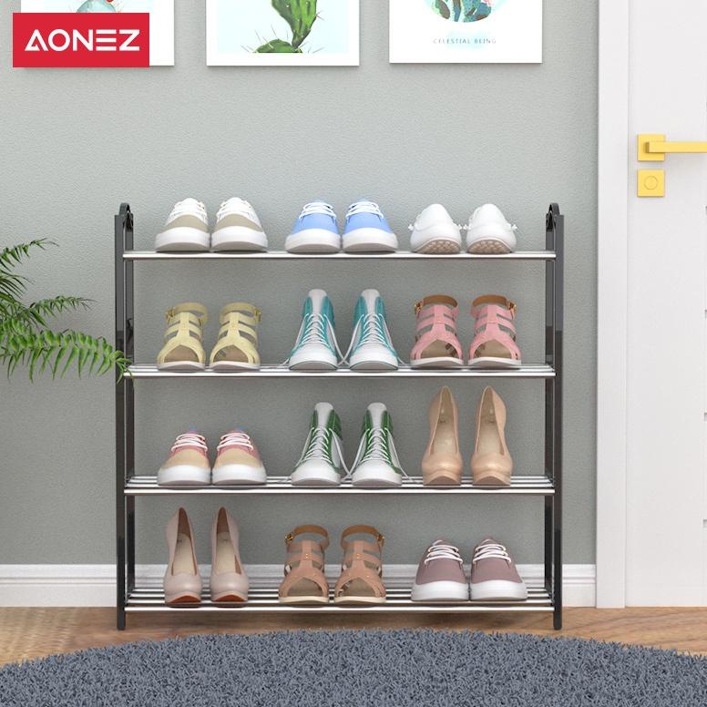 [KODE 63] Aonez 4 layers Minimalis Rak Sepatu Besi Bertingkat Rak Susun Sepatu Mulifungsi Rak