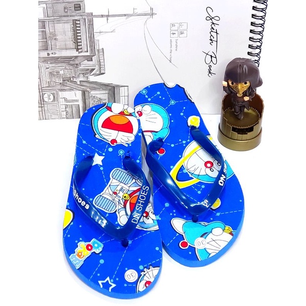 Sandal jepit Anak Laki laki Perempuan motif Doraemon Biru