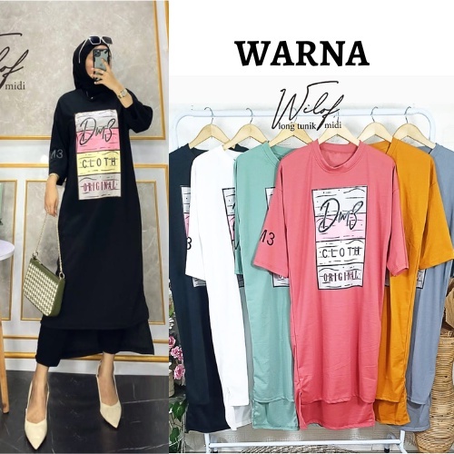 WILOF LONG TUNIK BO BAHAN KAOS KATUN COMBED 24s PREMUIM SIZE M L XL XXL PB 102 - 116 CM OUTFIT CASUAL WANITA FASHION TERBARU 2023 LONG TUNIK KOREAN STYLE WANITA MUSLIM KEKINIAN ATASAN WANITA CASUAL LENGAN PANJANG KAOS HITAM WANITA OVERSIZE