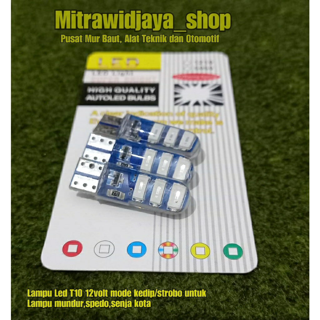 LAMPU LED SENJA KOTA T10 12volt Mode kedip / stroboo lampu mundur lampu stop rem mode kedip kedap-ke
