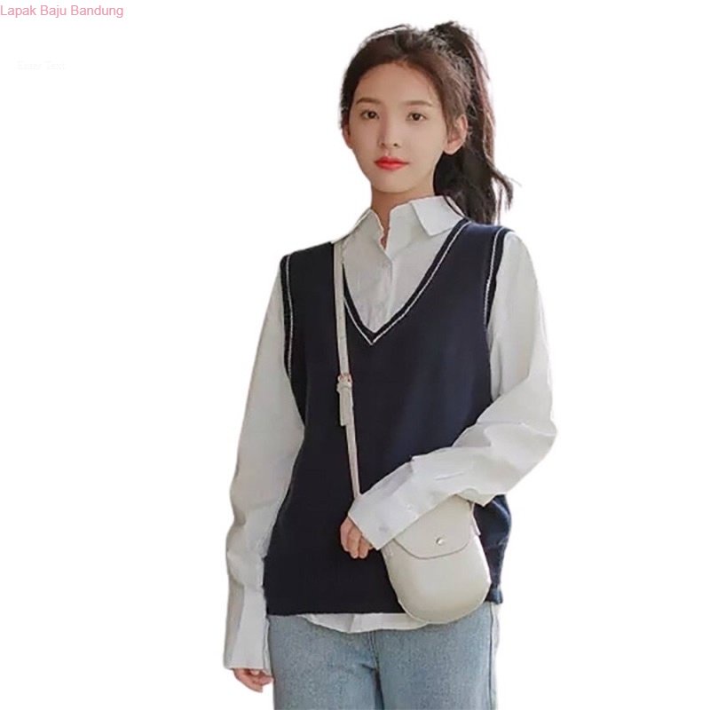 VEST RAJUT / ROMPI RAJUT OVERSIZE WANITA / ROMPI KOREA - PEVITA VEST