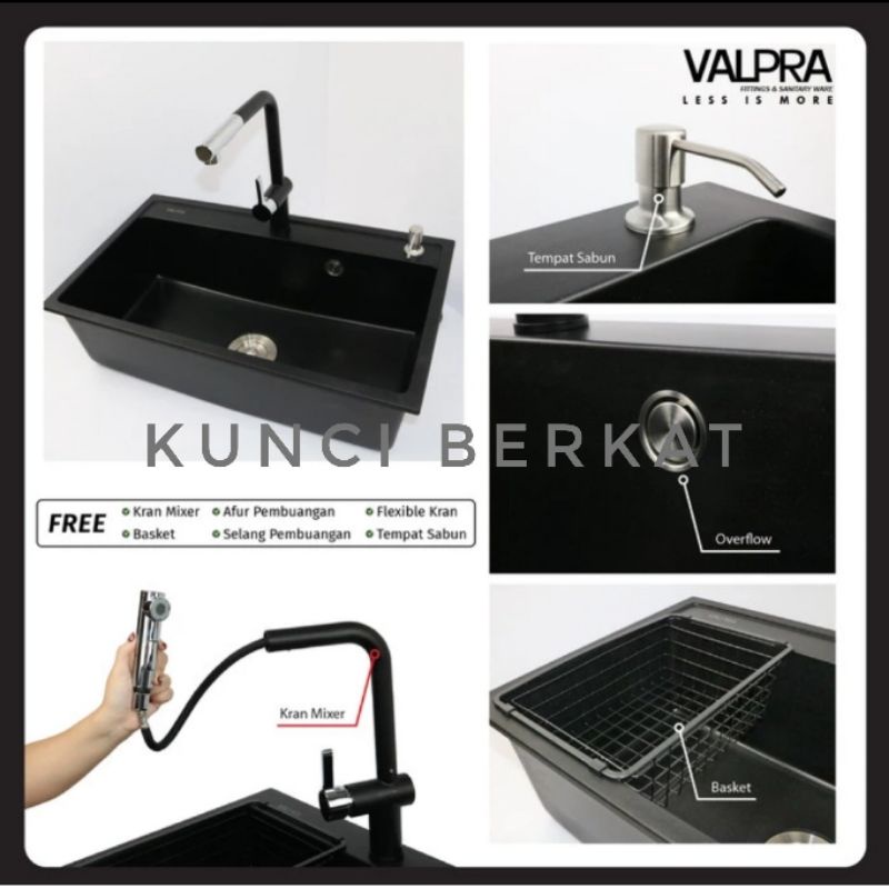 Bak Cuci Piring Granite 7646 1 Lubang/Kitchen Sink Granit