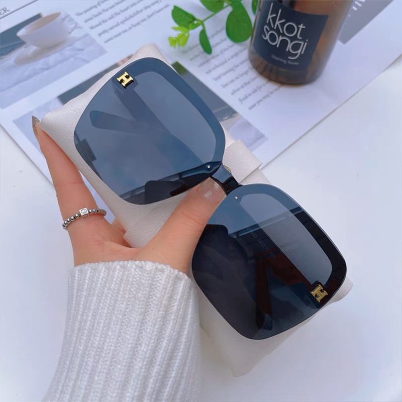 Kacamata Hitam Tanpa Bingkai Bentuk Persegi Untuk Pria Dan Wanita Fashion Korea - SG