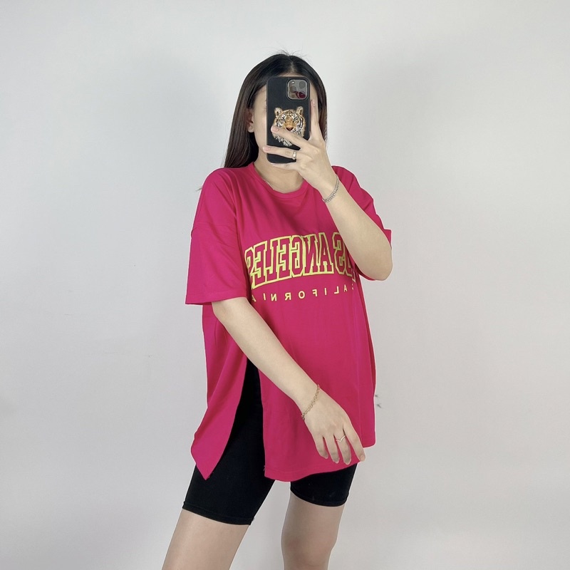 Kaos Oversize Slit Los / Atasan Wanita Jumboo