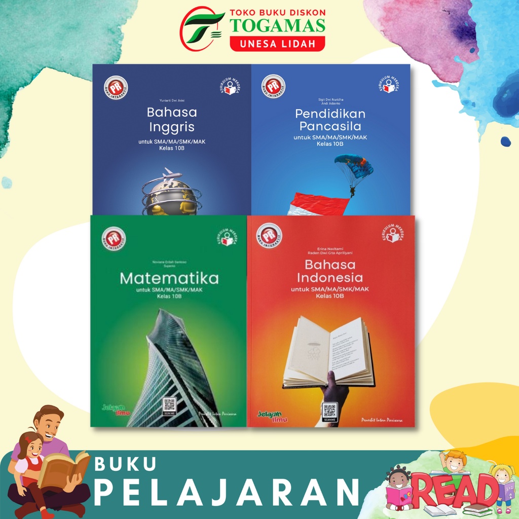 BUKU INTERAKTIF: PR BAHASA INDONESIA / BAHASA INGGRIS / BIOLOGI / FISIKA / KIMIA / EKONOMI / GEOGRAFI / SEJARAH / SOSIOLOGI / MATEMATIKA / PPKN SMA 10B SMT 2 2023 KURIKULUM MERDEKA