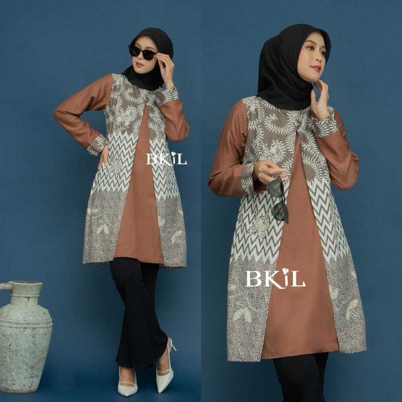 Tunik Batik Wanita Modern M L XL XXL JUMBO Atasan Batik Tunik Kartika