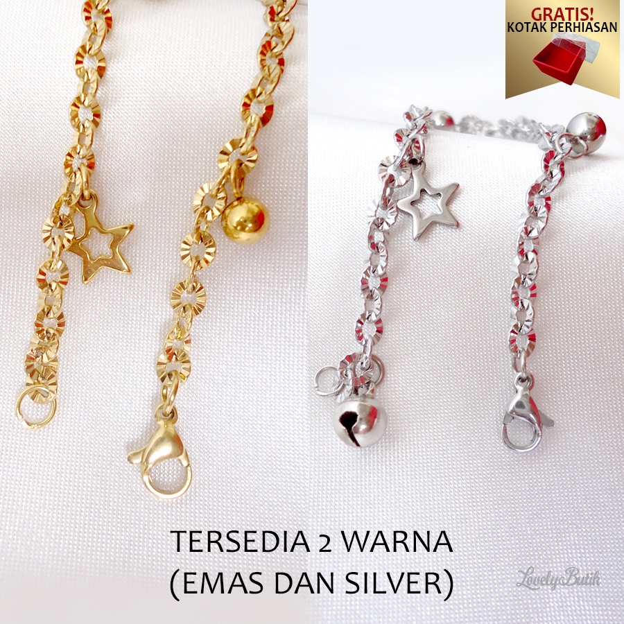 Gelang Tangan Titanium Anti Karat dan Luntur V3na Gelang Korea Wanita  Dewasa Anak Anak Model Rantai Nori Donat Mainan Bintang Stars Kekinian BONUS KOTAK PERHIASAN - Lovelybutik