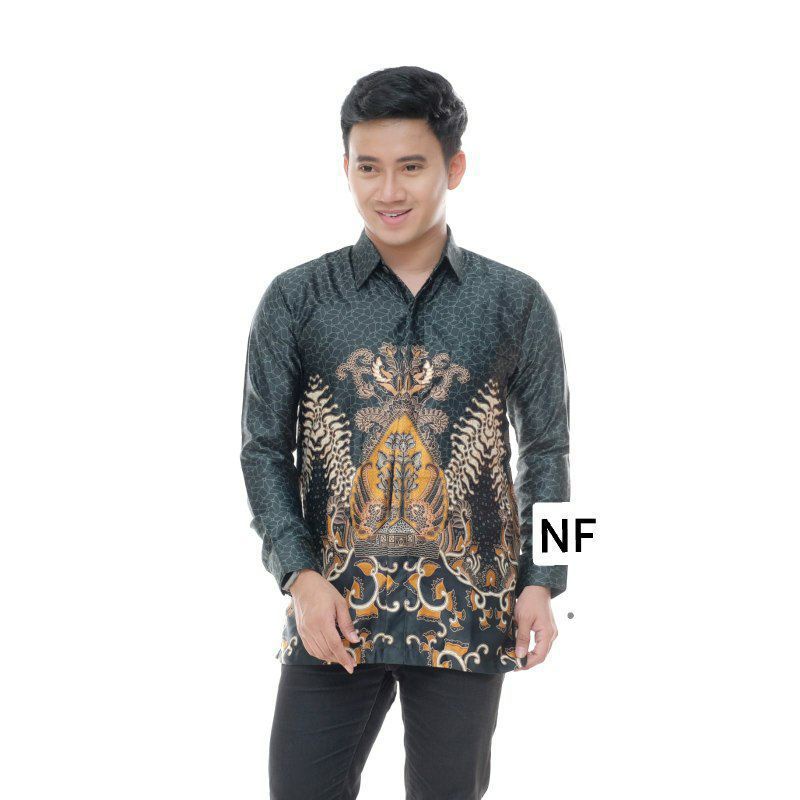 Kemeja batik semi sutra lengan panjang limited edition size M-L-XL-XXL