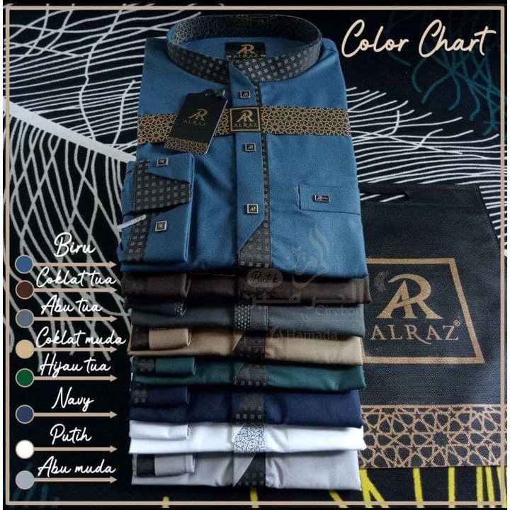 Baju Koko Muslim AlRaz Lengan Panjang Manset Katun Al Raz