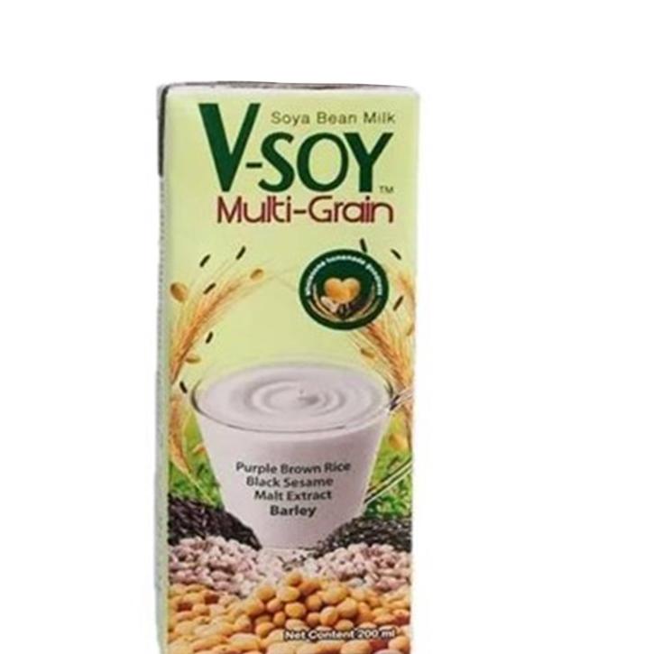 

[PRODUK 0RE79] V-SOY Multi Grain Soy Milk Susu Kedelai 4 x 200 mL S0F