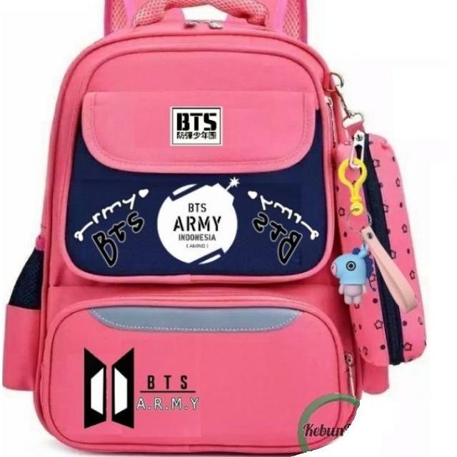 ((B-6-I »> SOGE.TAS - Tas Ransel Anak Perempuan Style Korea BT21 Tas Sekolah BTS Fashion Kids Backpa