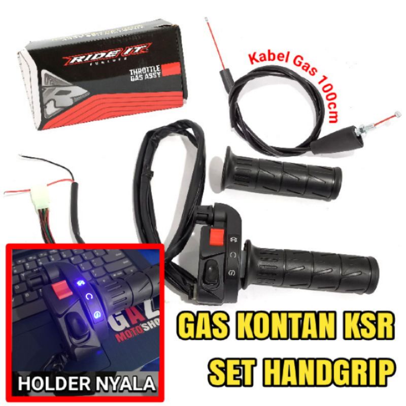 Gas Kontan KSR Set Ride IT Gas Spontan Ninja Ksr Holder Tombol Nyala domino Racing Set Grip