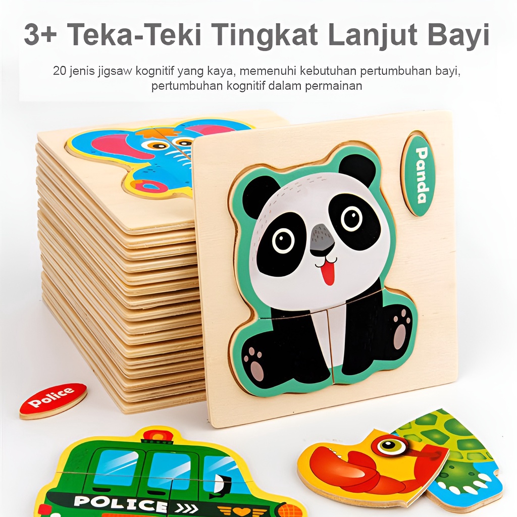 Puzzle Mainan Kayu Edukasi Anak Laki Laki Perempuan | Wooden Cognitive Puzzle Jigsaw | Hadiah Ulang Tahun Anak Cowok