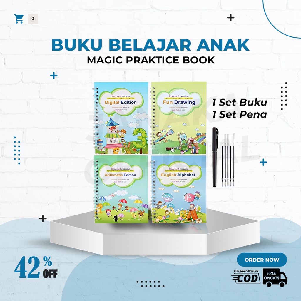 Buku Belajar Anak Buku Magic 3D Magic Pratice Book  Buku Panduan Belajar Menulis Ajaib PAUD