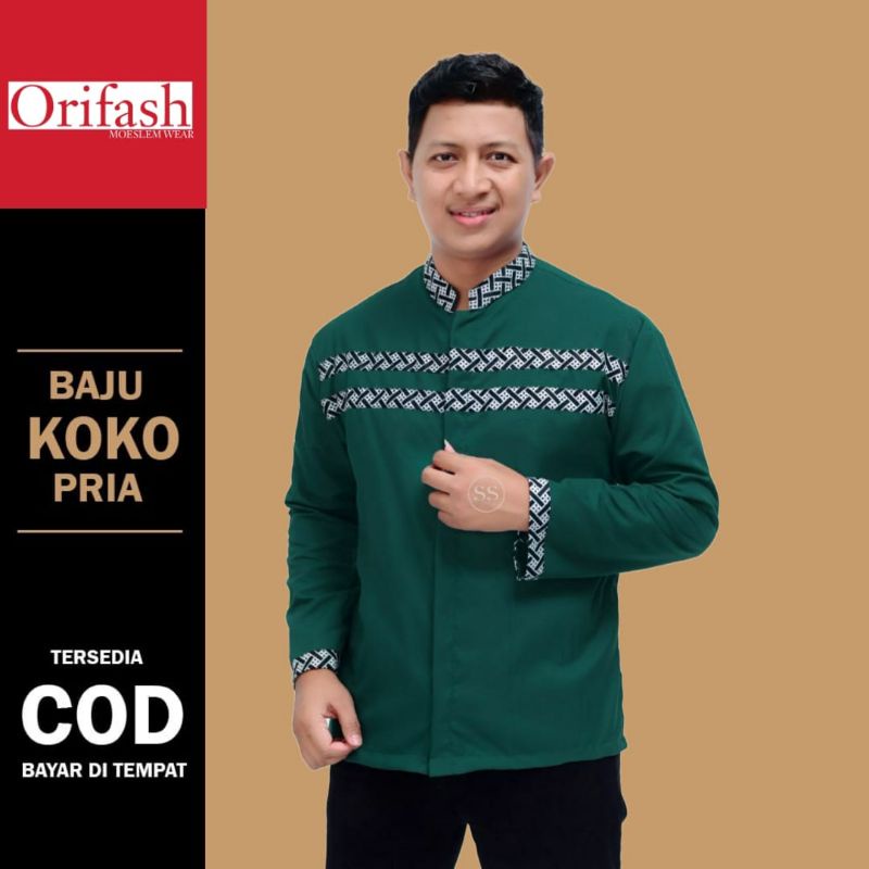 Baju koko pria dewasa lengan pendek Terbaru baju koko Size M L XL