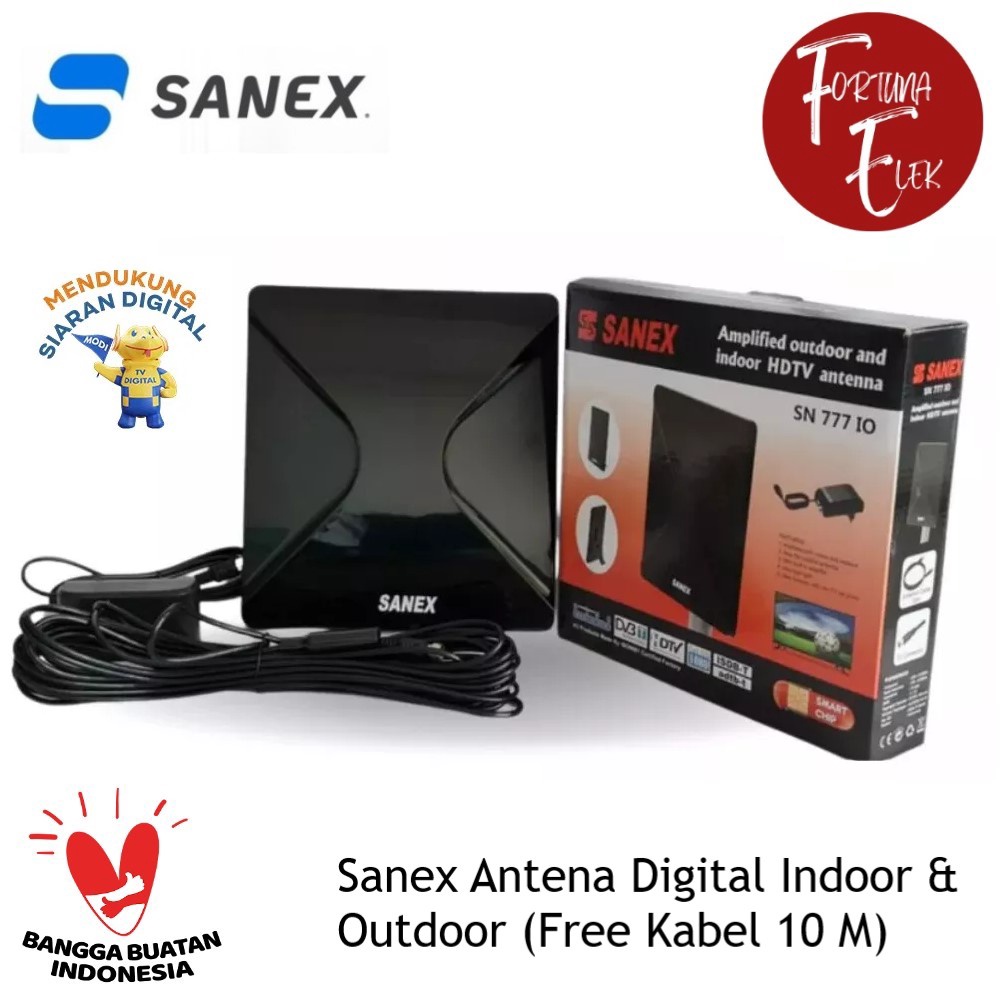 Sanex Antenna Digital TV Indoor &amp; Outdoor SN 777 IO Free Kabel Antena 10 Meter